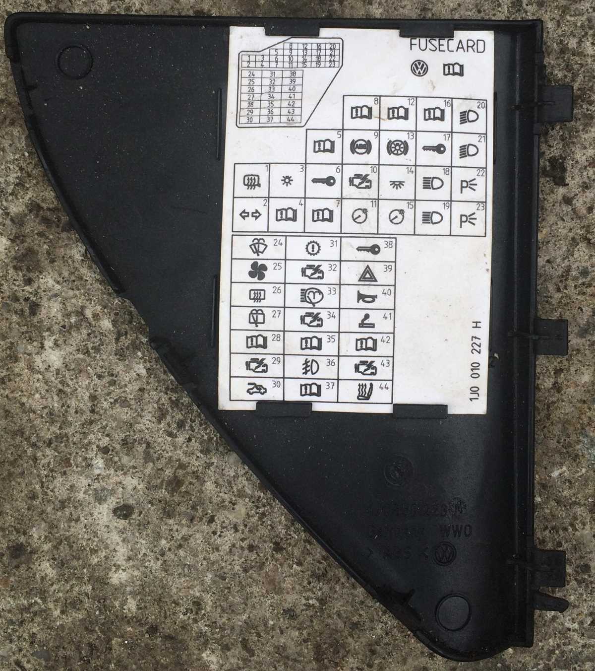 2000 volkswagen golf fuse box diagram