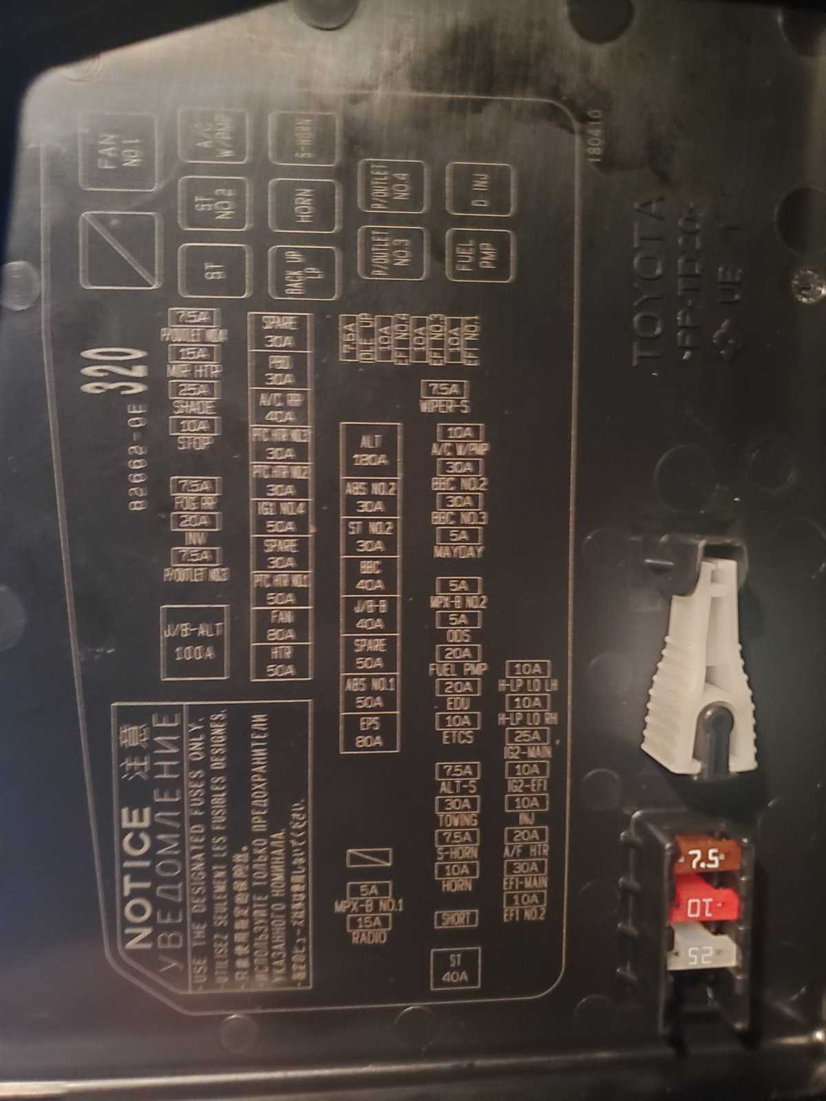 toyota highlander fuse box diagram