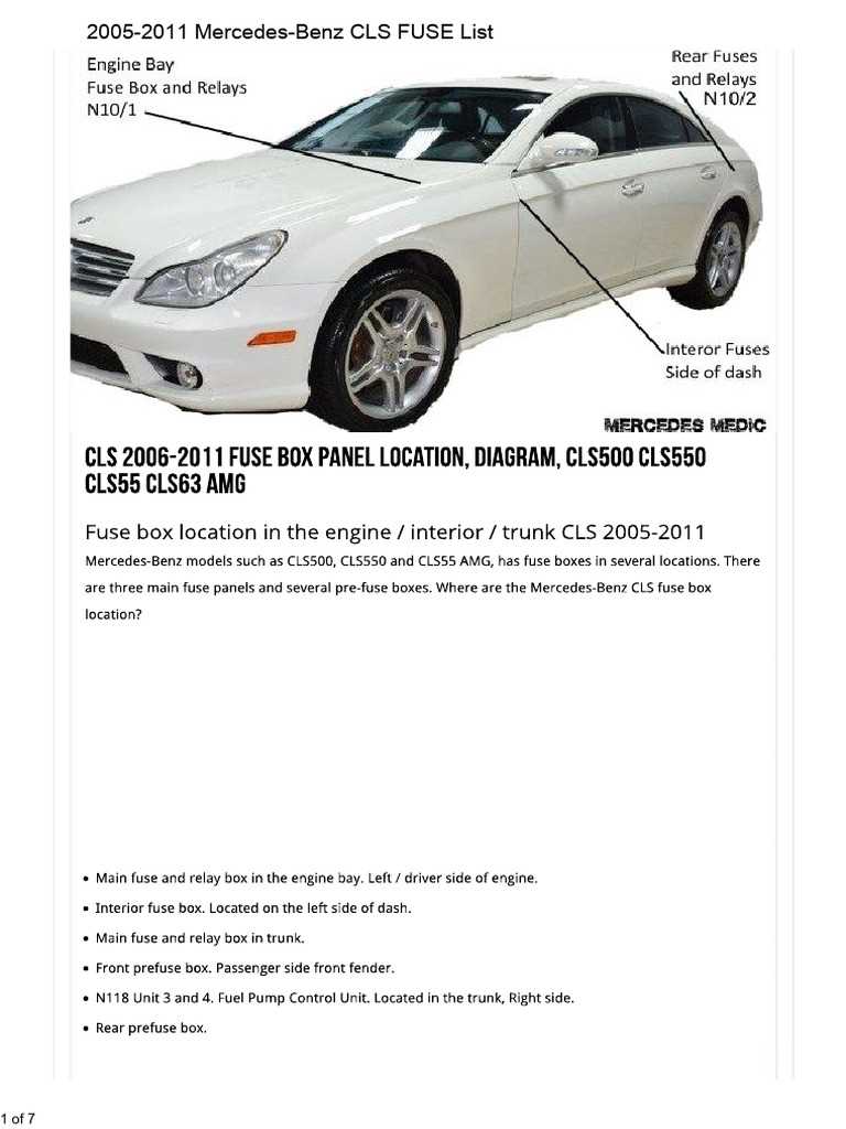 2008 mercedes cls550 fuse box diagram