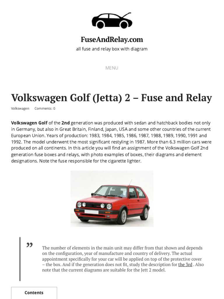 jetta 2 fuse box diagram