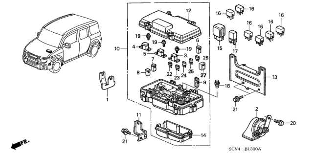 2003 honda element fuse box diagram
