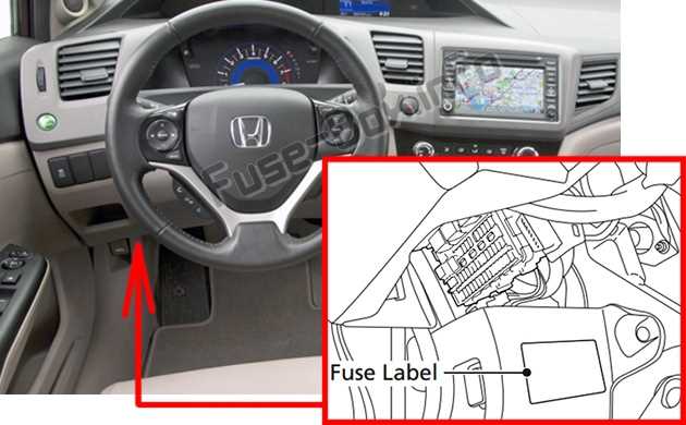 2012 honda civic under hood fuse box diagram