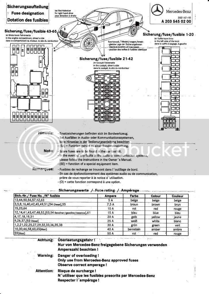 mercedes benz w203 fuse box diagram