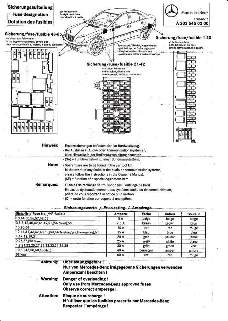 mercedes vito w638 fuse box diagram