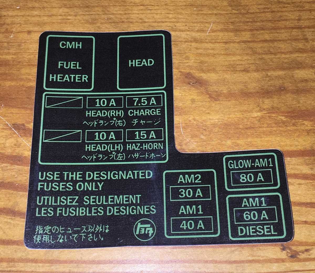 1990 toyota pickup fuse diagram