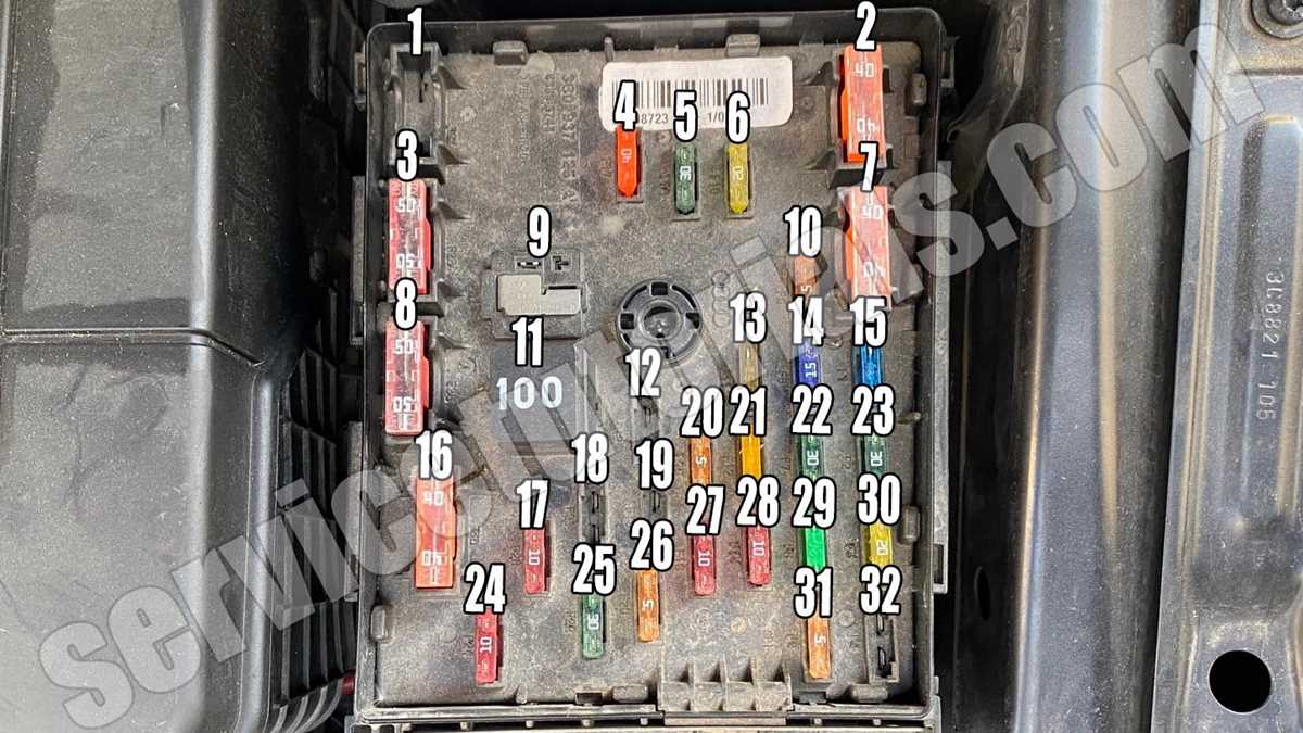 2012 vw passat fuse panel diagram