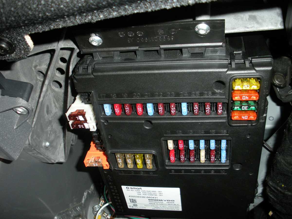 smart fortwo 450 fuse box diagram