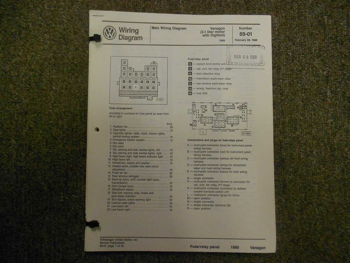 1980vw vanagon fuse box diagram