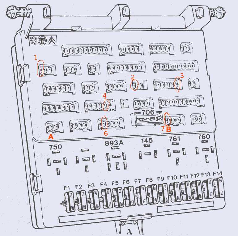 peugeot 205 fuse box diagram