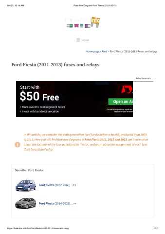 2011 ford fiesta passenger fuse box diagram