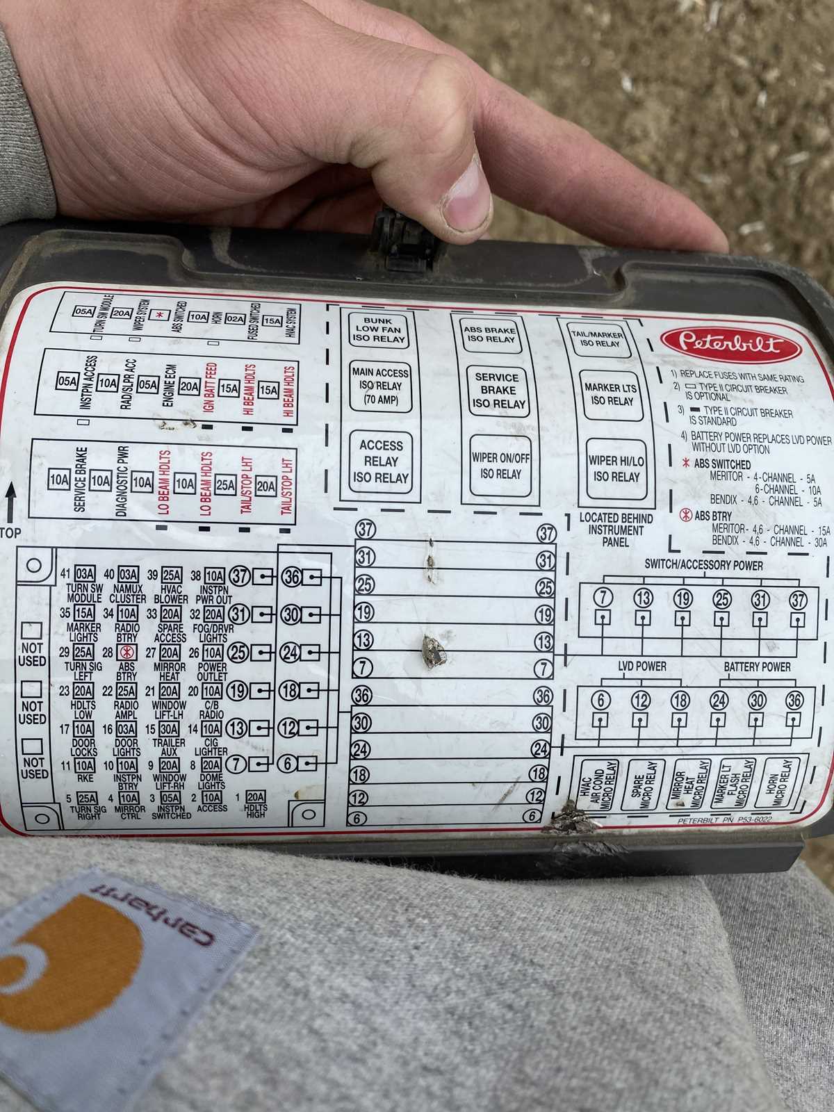 1996 peterbilt 379 fuse panel diagram