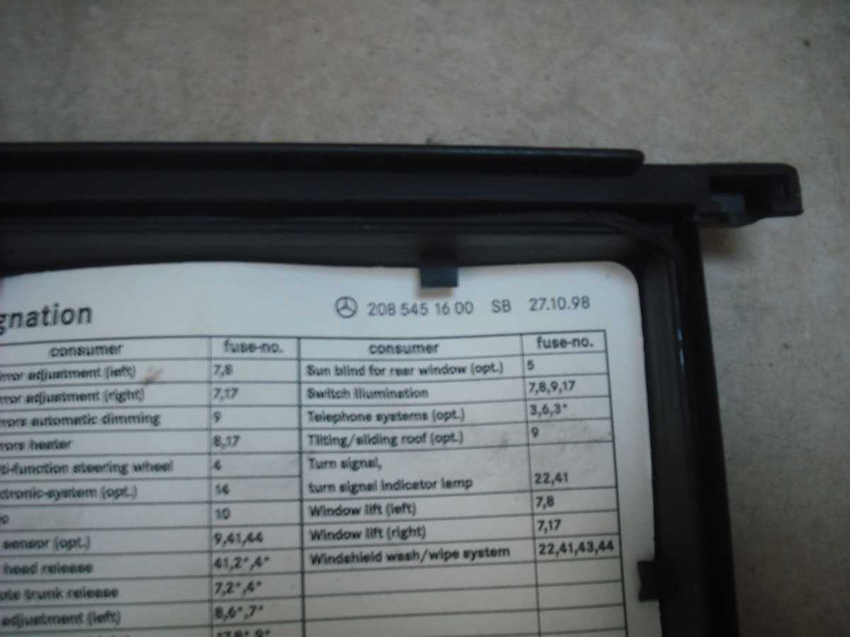 clk w209 fuse box diagram