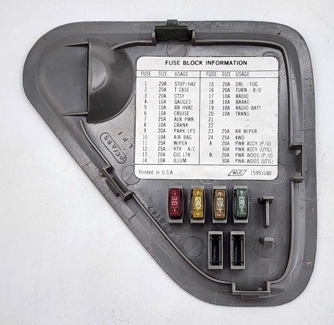 1998 chevy silverado interior fuse box diagram