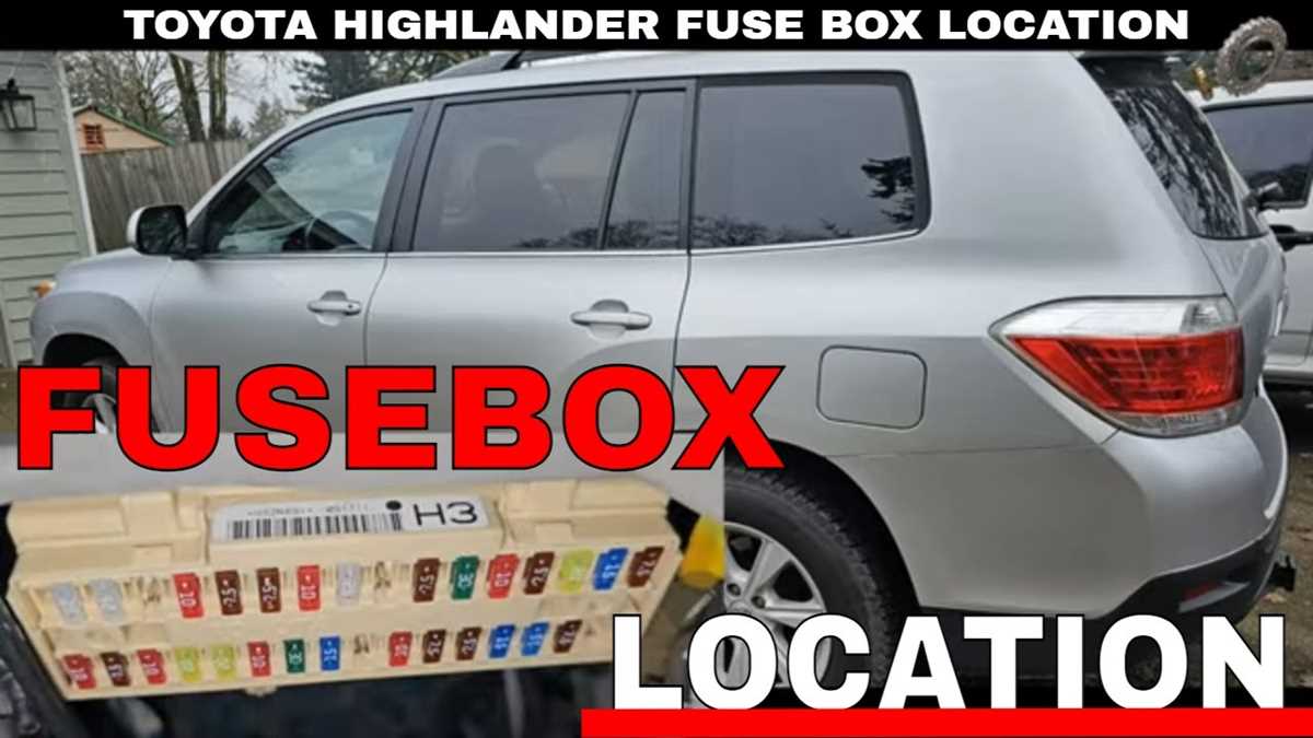 2012 toyota highlander fuse diagram