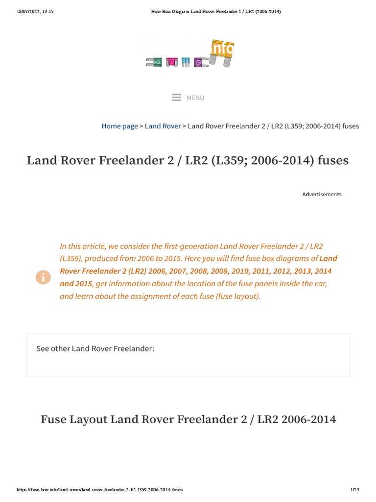 2010 range rover hse fuse box diagram