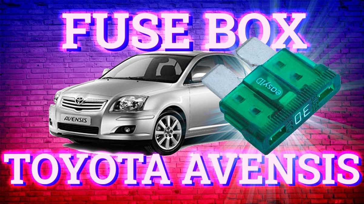 toyota avensis fuse box diagram