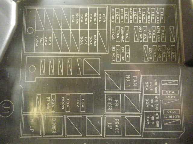 toyota corolla 2008 fuse box diagram