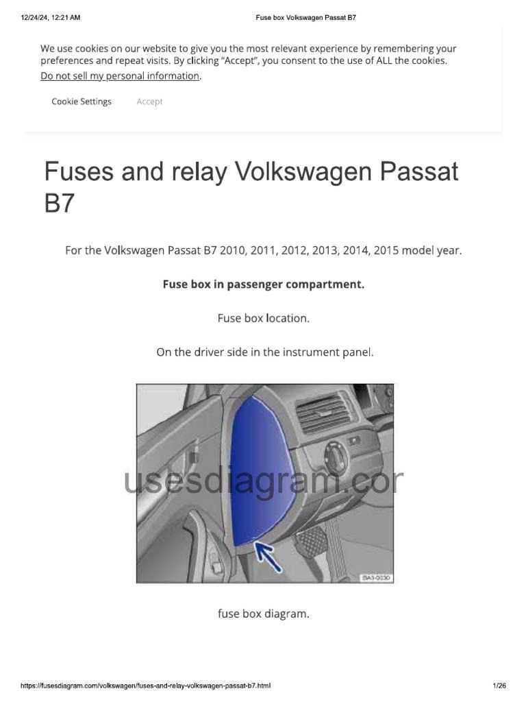 2015 passat fuse diagram