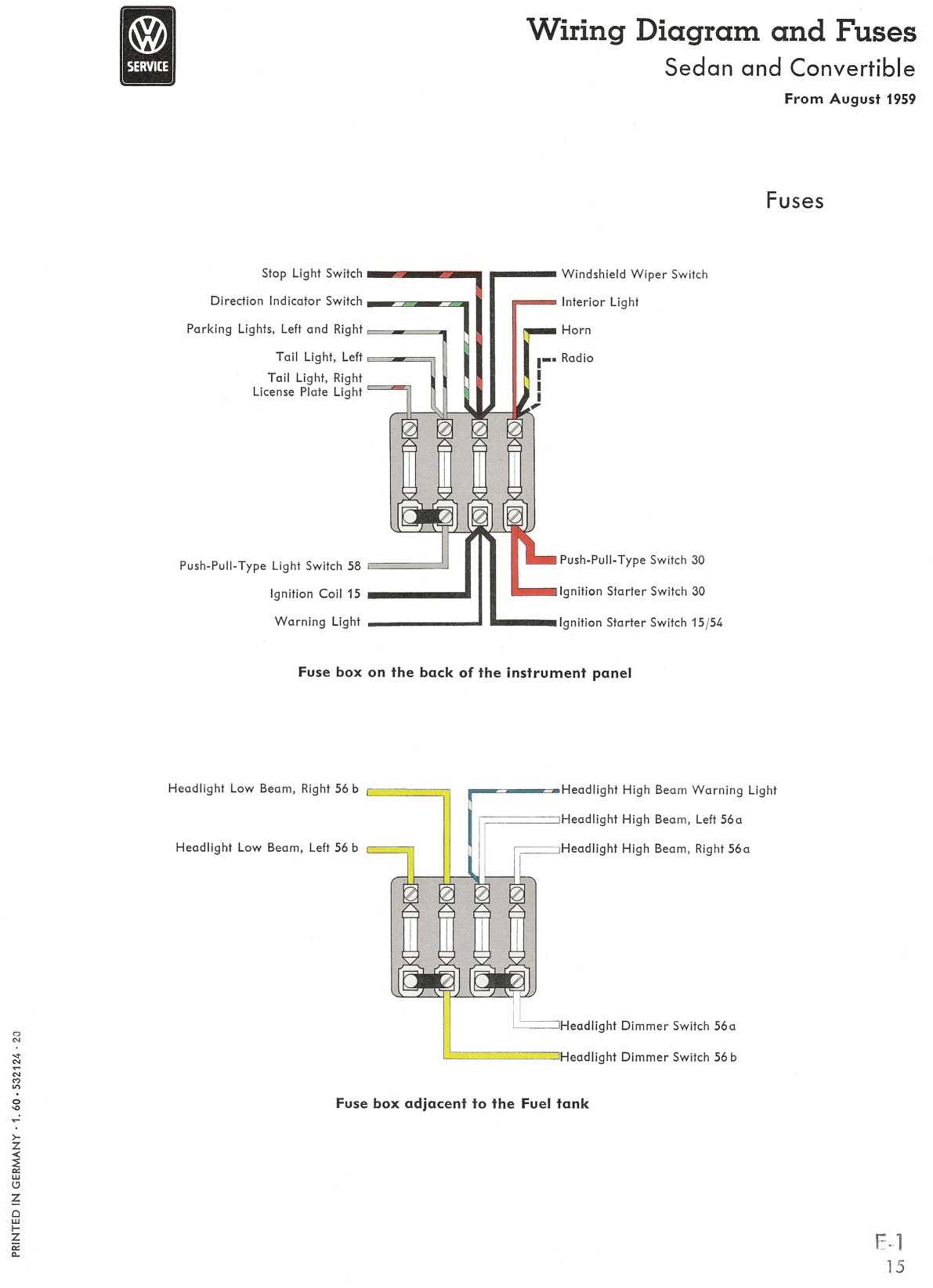 1972 vw beetle fuse box diagram