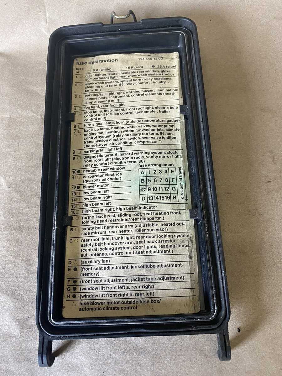 w124 fuse box diagram