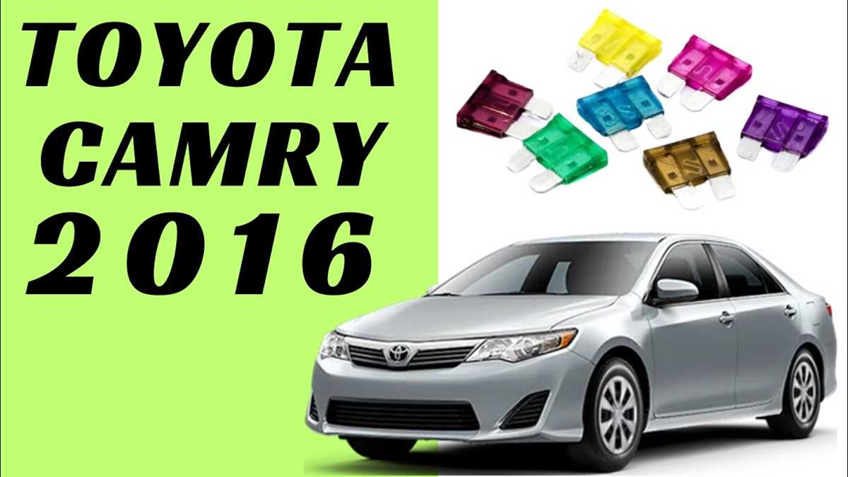 2016 toyota camry se fuse box diagram