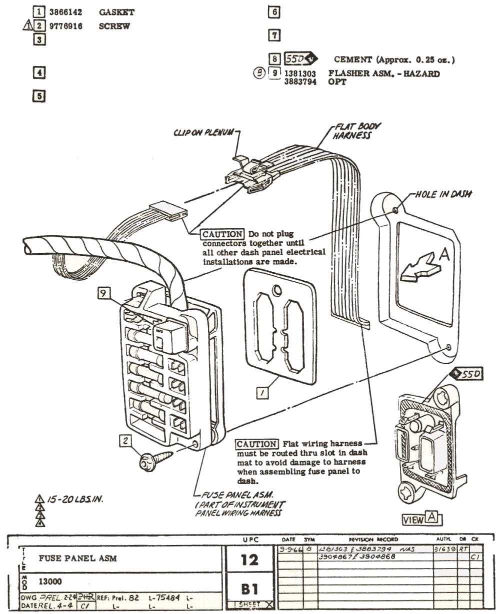 1971 chevelle fuse panel diagram