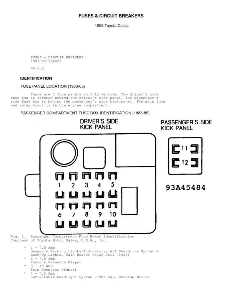 1997 toyota celica fuse box diagram