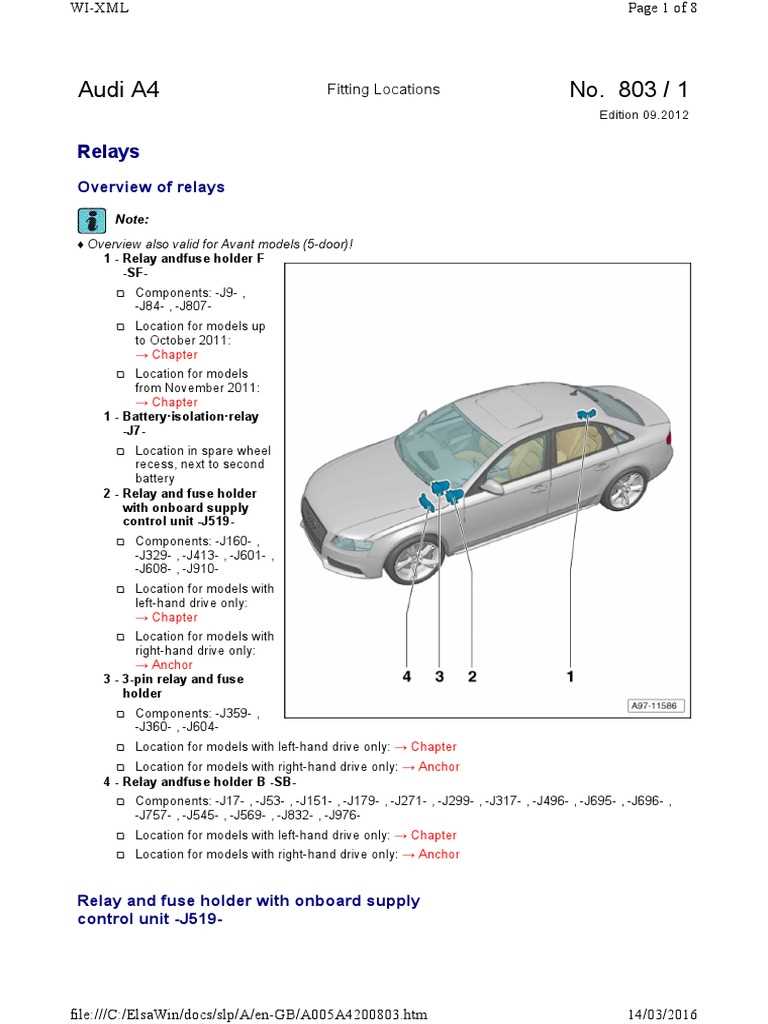 2010 audi a4 trunk fuse box diagram
