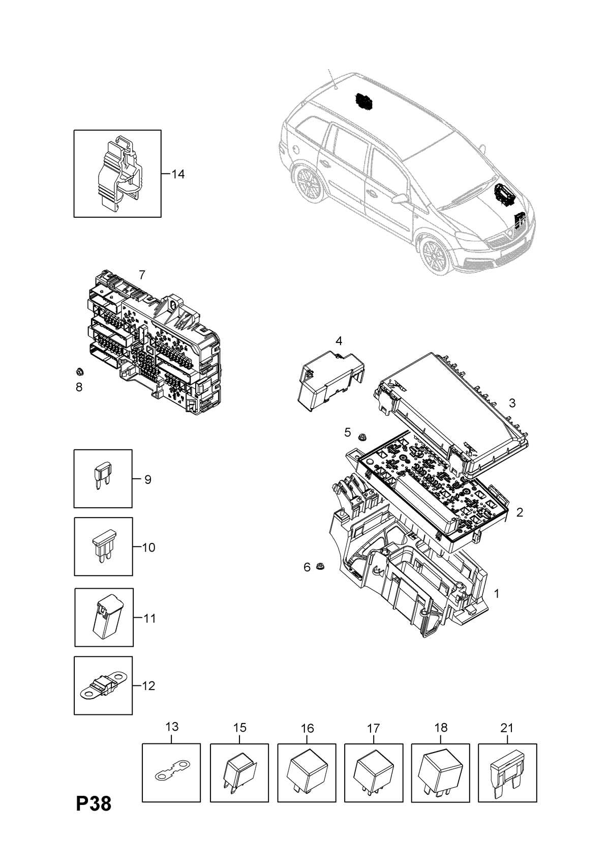 zafira fuse box diagram