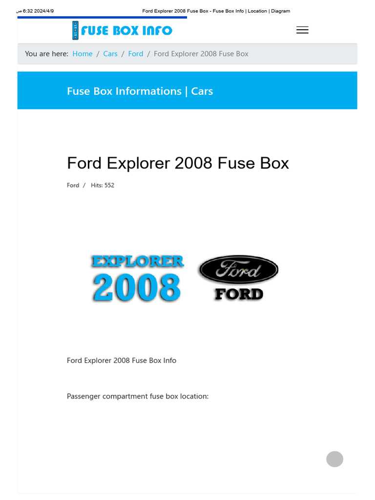 2006 ford explorer eddie bauer fuse box diagram