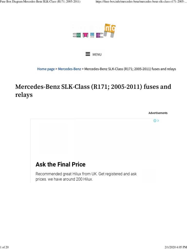 2005 mercedes clk 320 fuse box diagram