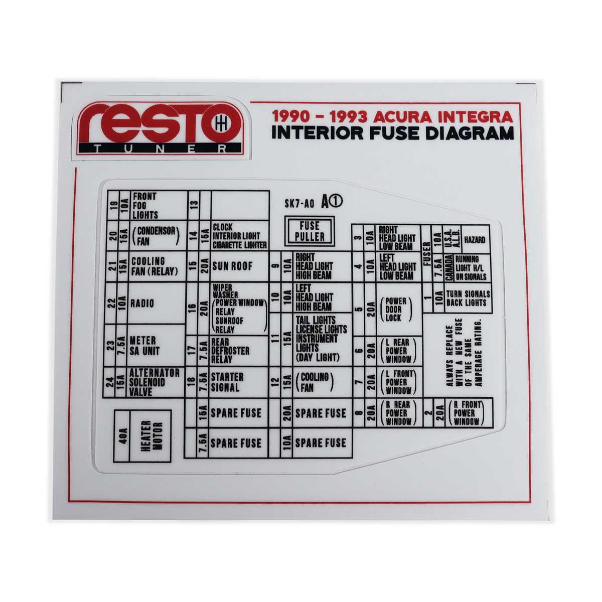 1993 honda prelude interior fuse box diagram